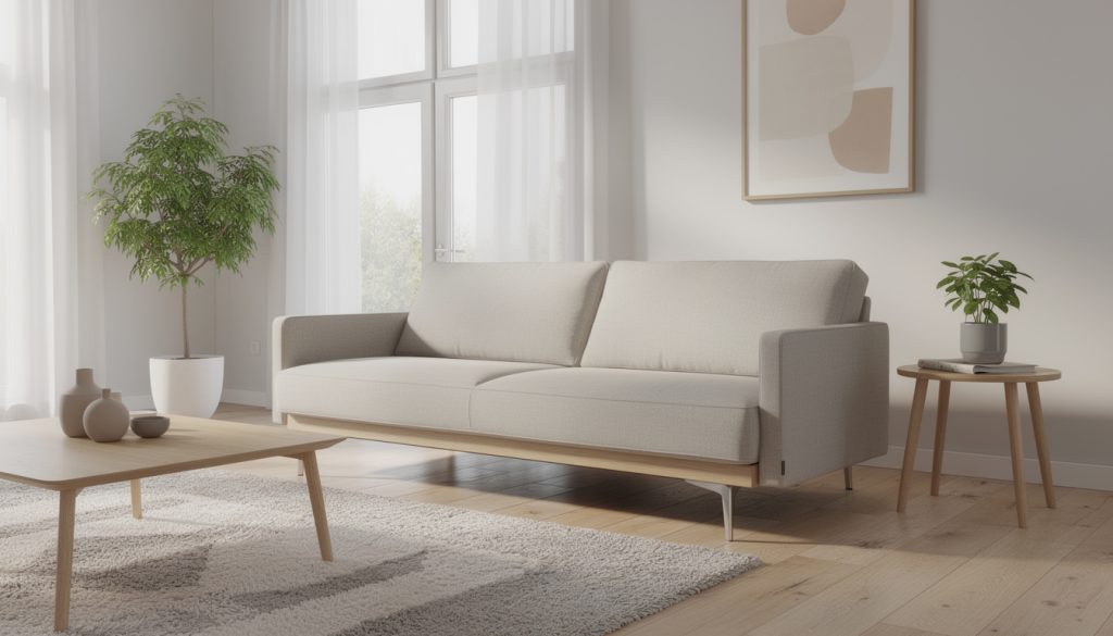 découvrez le canapé clic-clac au style scandinave signé maisons du monde, alliant design moderne et fonctionnalité, disponible dès moins de 340 euros pour un intérieur cosy et pratique.