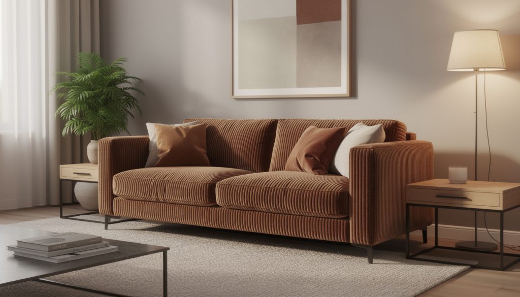 Maisons du Monde offre une réduction exceptionnelle de 35% sur ce canapé 3 places en velours côtelé, l’incontournable tendance du moment profitez de 35% de réduction sur le canapé 3 places en velours côtelé chez maisons du monde, l'incontournable tendance déco du moment pour un intérieur chic et confortable.