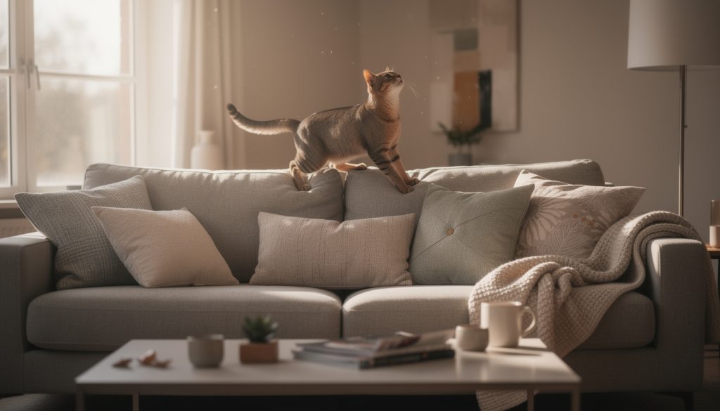 découvrez pourquoi votre chat grimpe sur le canapé et apprenez des astuces efficaces pour gérer ce comportement sans stress.