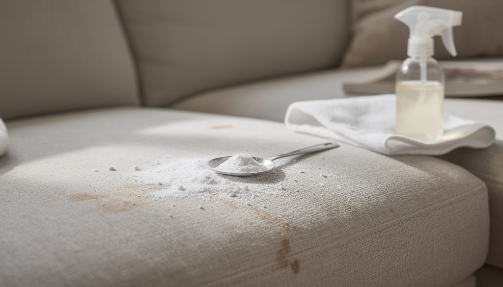 Bicarbonate sur le canapé : pourquoi 1 cuillère et 30 minutes ne suffisent pas sans cette astuce indispensable découvrez pourquoi simplement saupoudrer une cuillère de bicarbonate sur votre canapé pendant 30 minutes ne suffit pas et apprenez l'astuce indispensable pour un nettoyage efficace et durable.