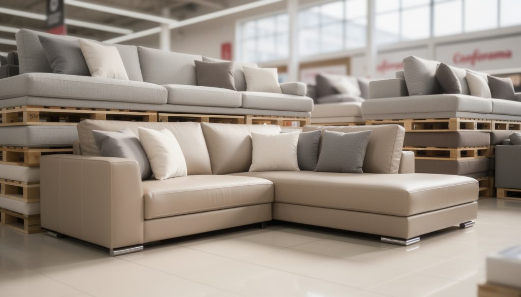 découvrez ce canapé d'angle exceptionnel qui bat tous les records de prix et s'arrache désormais par palettes chez conforama, alliant design, confort et exclusivité.