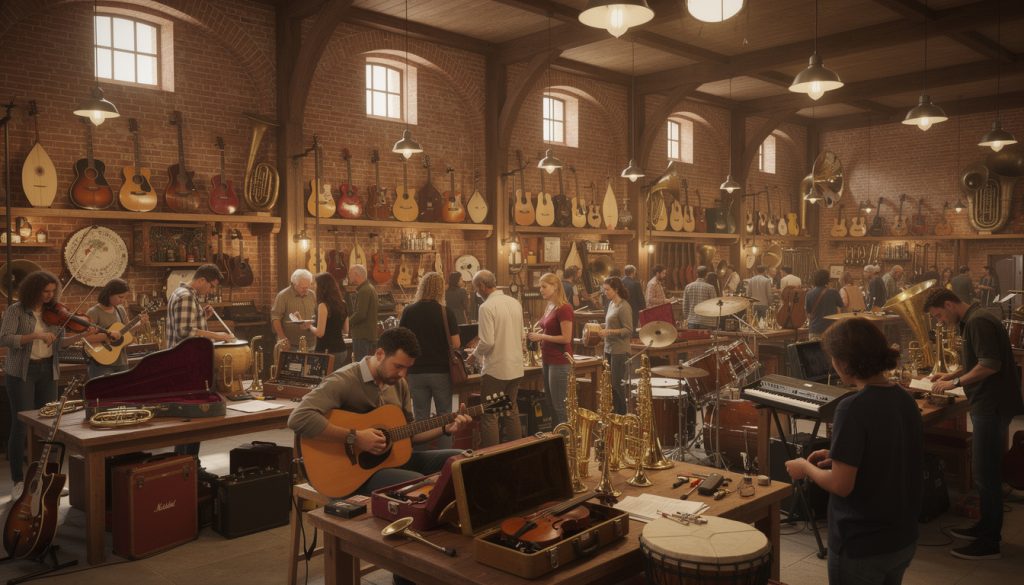 découvrez le cellier, la grande bourse d’échange d’instruments de musique, où passionnés et musiciens se retrouvent pour acheter, vendre et échanger leurs instruments.