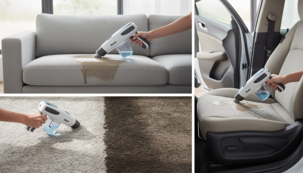 découvrez le détacheur sans fil shark, votre allié pour un nettoyage facile et rapide des taches sur canapé, tapis et voiture. performance et simplicité au rendez-vous !